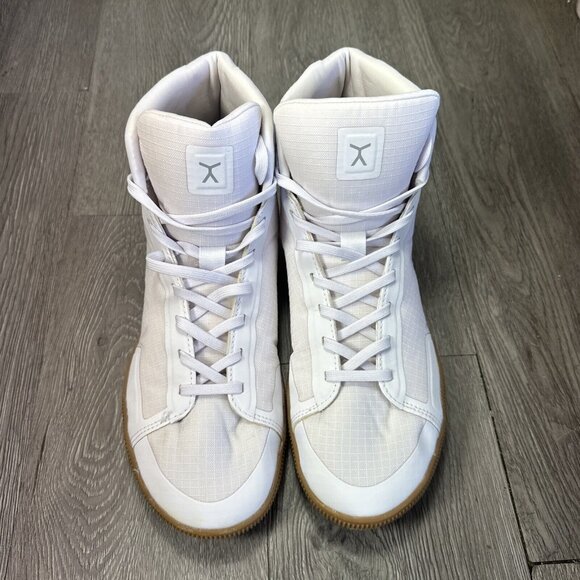 Flux Adapt High Top Trainer Breathable AdaptKnit White And Gum Shoes  Men  9 W10